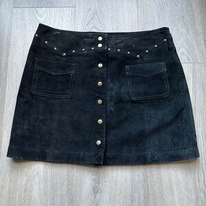 Vintage Danier black suede mini skirt size small